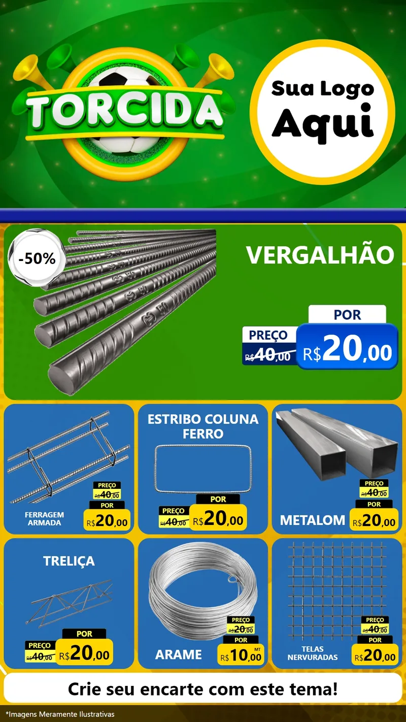 Modelo de Rede Social para Stories com o tema Torcida para Ferragens