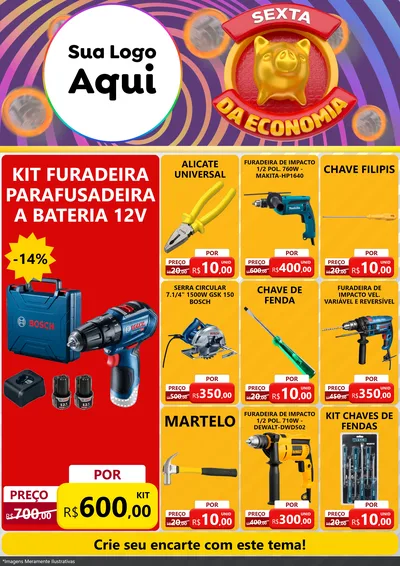 Modelo de Encarte para Encarte A4 Vertical com o tema Sexta da Economia para Maquinas e Ferramentas