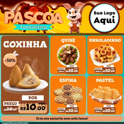 Modelo de Rede Social para Feed Facebook com o tema Páscoa Fantástica para Salgadaria