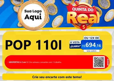 Modelo de Cartaz para Cartaz A4 Horizontal com o tema Quinta do Real para Concessionaria de Motos