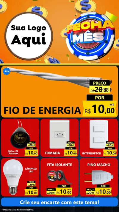 Modelo de Rede Social para Stories com o tema Fecha Mês para Materiais Elétricos