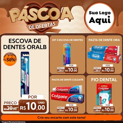 Modelo de Rede Social para Feed Facebook com o tema Páscoa de Ofertas para Higiene Pessoal