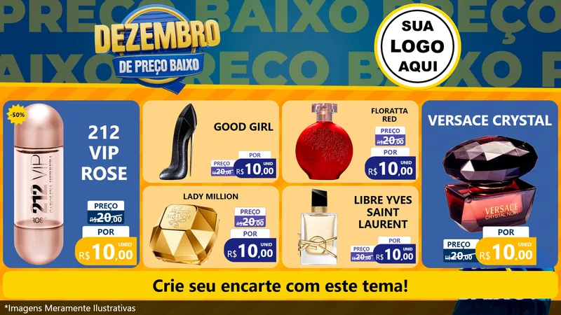 Modelo de TV para TV Horizontal com o tema Dezembro de Preço Baixo para Perfumes