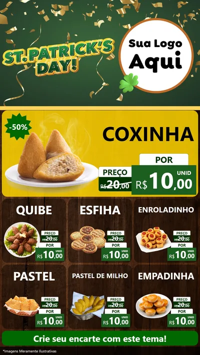 Modelo de Rede Social para Stories com o tema St Patriks Day para Salgadaria