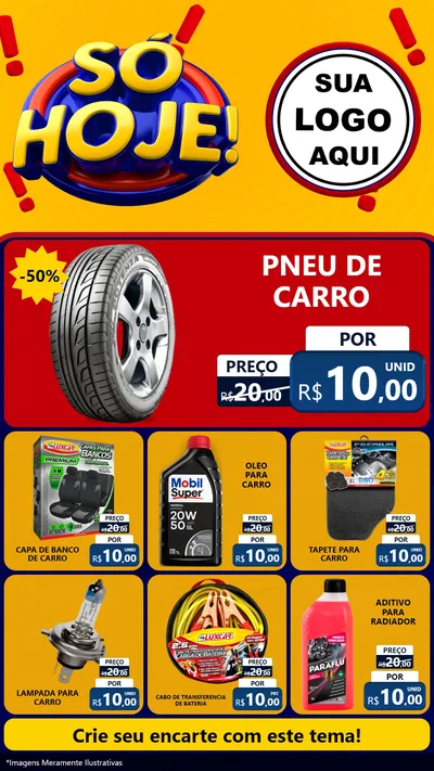 Modelo de Rede Social para Stories com o tema Só Hoje! para Auto peças