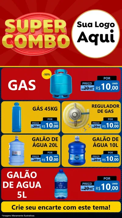 Modelo de TV para TV Vertical com o tema Super Combo para Água e gás