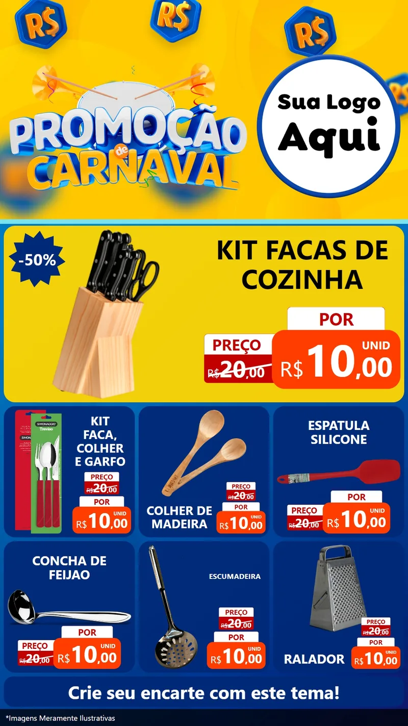 Modelo de Rede Social para Stories com o tema Promoção de Carnaval para Utilidades Domésticas