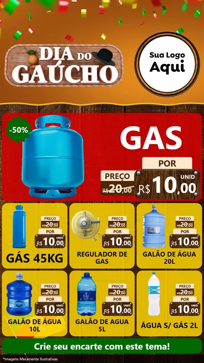 Modelo de Rede Social para Stories com o tema Dia do Gaúcho para Água e gás