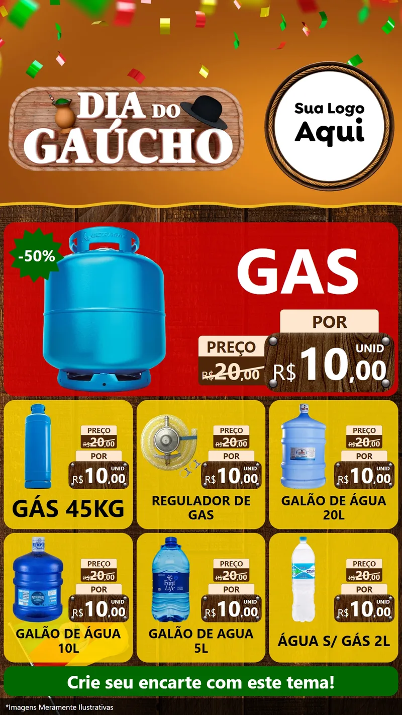 Modelo de Rede Social para Stories com o tema Dia do Gaúcho para Água e gás