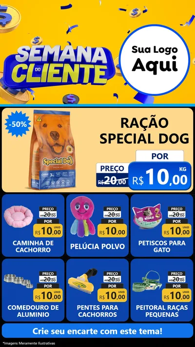 Modelo de Rede Social para Stories com o tema Semana do Cliente para Pet Shop