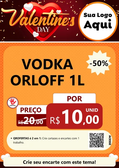 Modelo de Cartaz para Cartaz A4 Vertical com o tema Valentine's Day para Distribuidora de bebidas