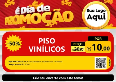 Modelo de Cartaz para Cartaz A4 Horizontal com o tema É Dia De Promoção para Material para Construção