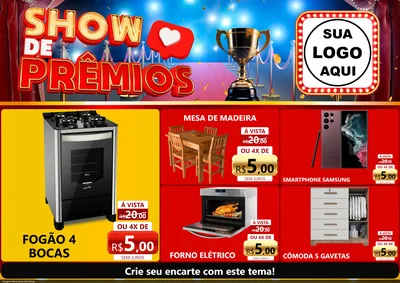 Modelo de Encarte para Encarte A4 Horizontal com o tema Show de Prêmios para Móveis e Eletro
