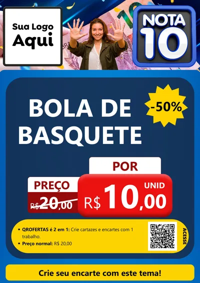 Modelo de Cartaz para Cartaz A4 Vertical com o tema Nota 10 para Artigos Esportivos