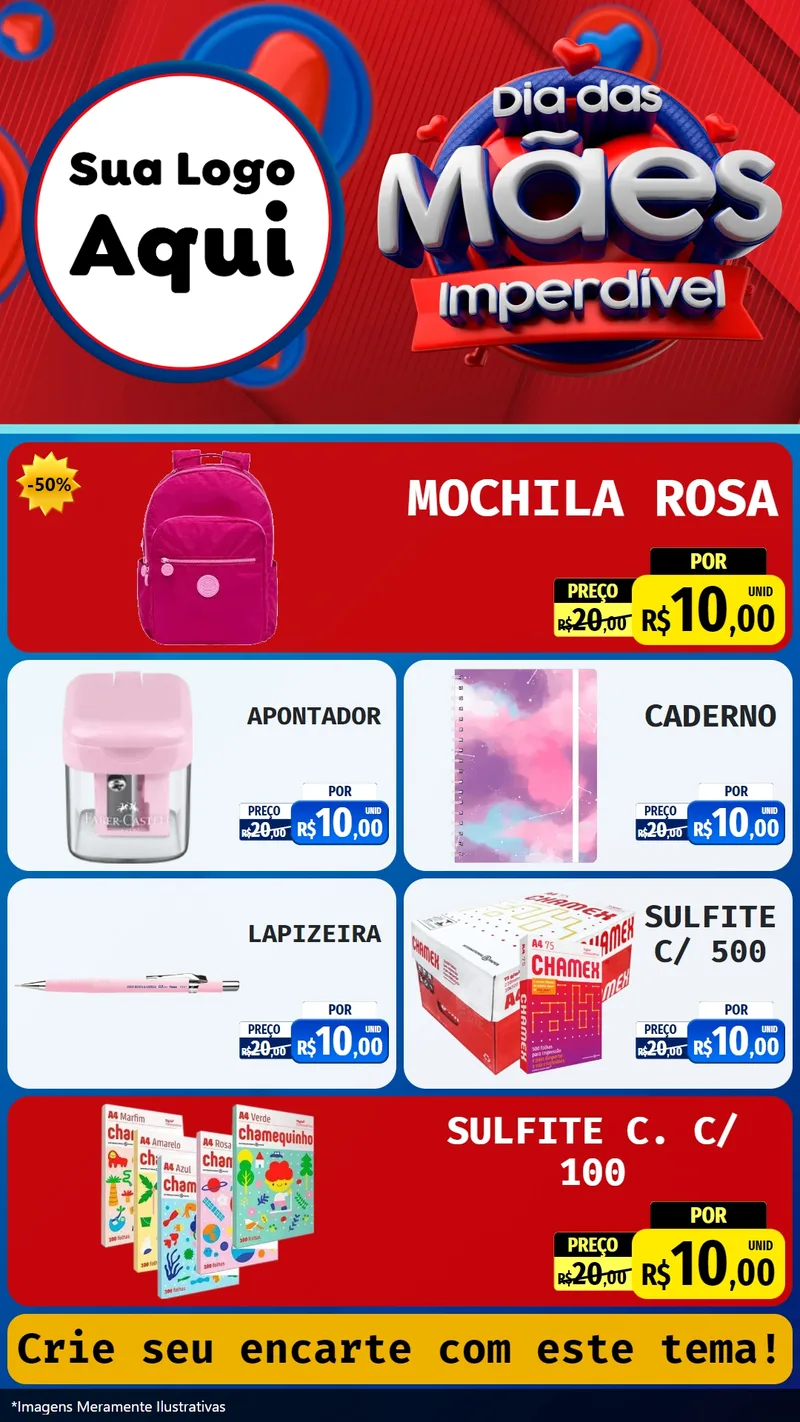 Modelo de TV para TV Vertical com o tema Dia Das Mães Imperdível para Papelaria