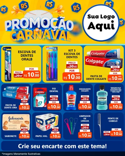 Modelo de Rede Social para Feed Instagram com o tema Promoção de Carnaval para Higiene Pessoal