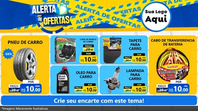 Modelo de TV para TV Horizontal com o tema Alerta de Ofertas para Auto peças