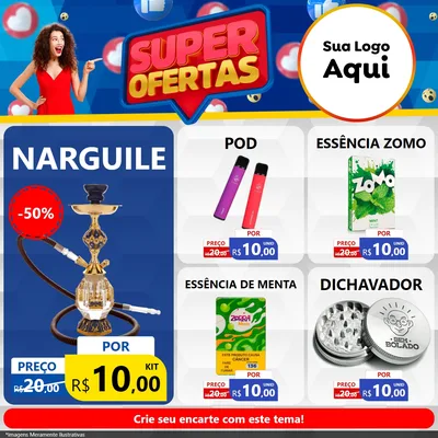 Modelo de Rede Social para Feed Facebook com o tema Super Ofertas para Tabacaria