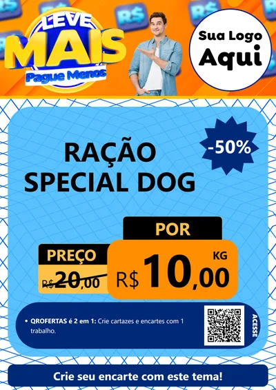 Modelo de Cartaz para Cartaz A4 Vertical com o tema Leve Mais, Pague Menos para Pet Shop