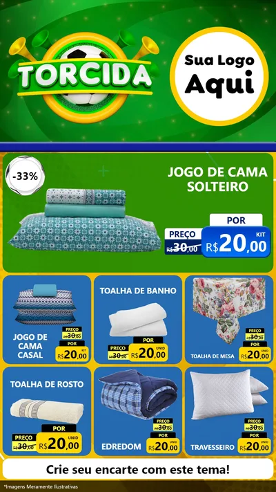 Modelo de Rede Social para Stories com o tema Torcida para Cama, Mesa e Banho