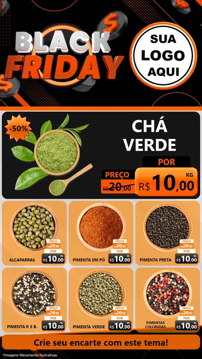 Modelo de Rede Social para Stories com o tema Black Friday para Produtos Naturais