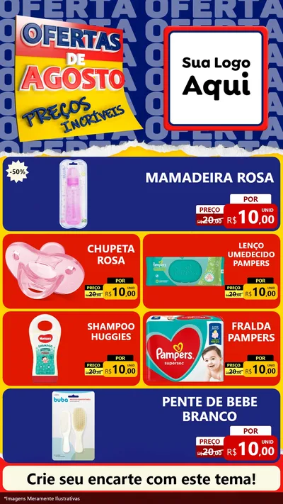 Modelo de TV para TV Vertical com o tema Ofertas de Agosto - Preços Incríveis para Bebês