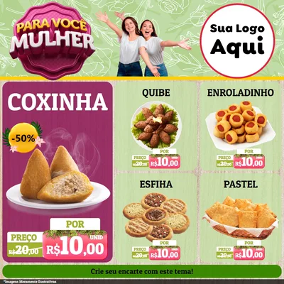 Modelo de Rede Social para Feed Facebook com o tema Para Você Mulher para Salgadaria