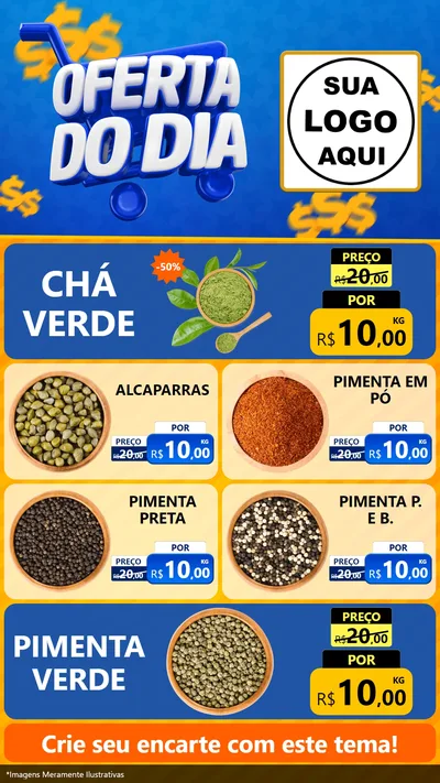 Modelo de TV para TV Vertical com o tema Oferta do Dia para Produtos Naturais