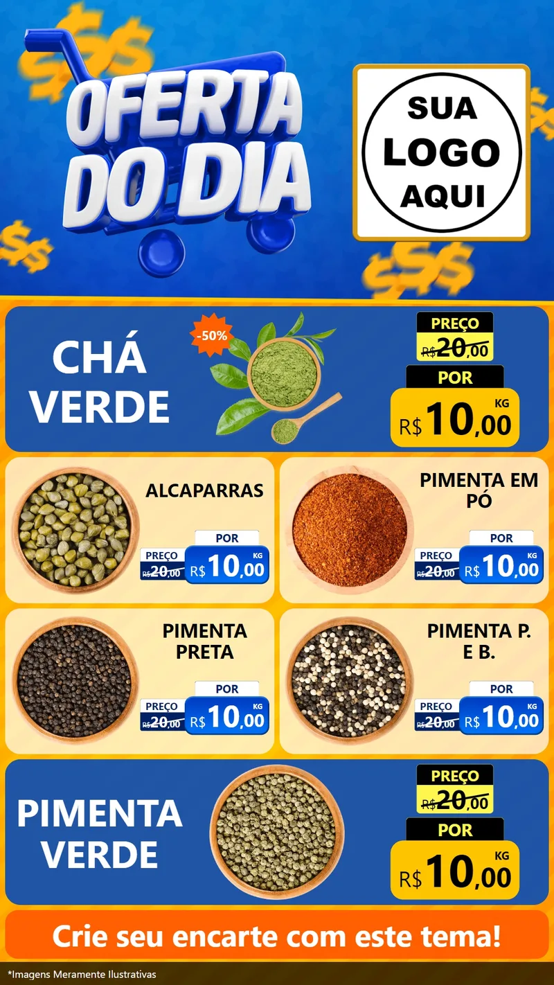 Modelo de TV para TV Vertical com o tema Oferta do Dia para Produtos Naturais