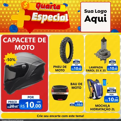 Modelo de Rede Social para Feed Facebook com o tema Quarta Mais Especial para Moto peças