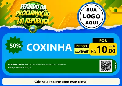 Modelo de Cartaz para Cartaz A4 Horizontal com o tema Feriado da Proclamação da República para Salgadaria