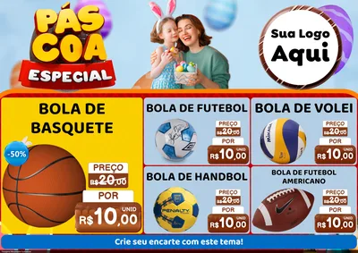 Modelo de Encarte para Encarte A4 Horizontal com o tema Páscoa Especial para Artigos Esportivos