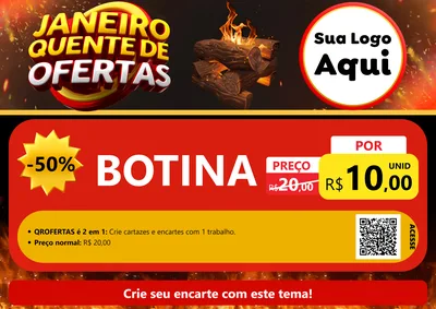 Modelo de Cartaz para Cartaz A4 Horizontal com o tema Janeiro Quente de Ofertas para Agropecuária