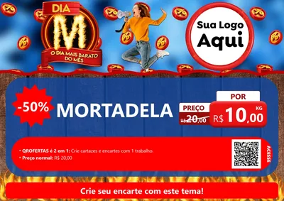 Modelo de Cartaz para Cartaz A4 Horizontal com o tema Dia M - O Dia Mais Barato Do Mês para Frios e Laticínios