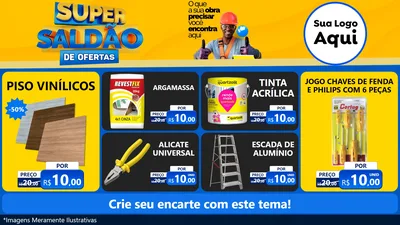 Modelo de TV para TV Horizontal com o tema Super Saldão de Ofertas para Material para Construção