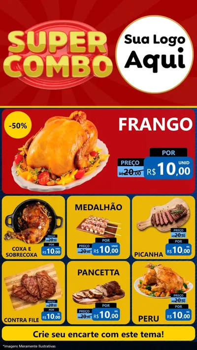 Modelo de Rede Social para Stories com o tema Super Combo para Assados
