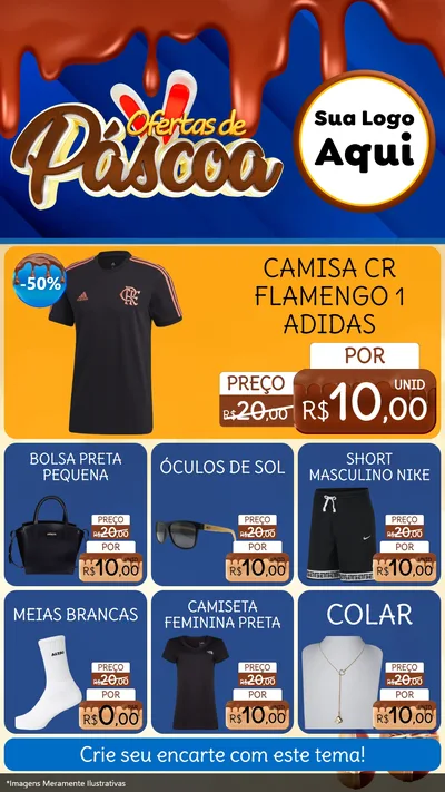 Modelo de Rede Social para Stories com o tema Ofertas de Páscoa para Roupas e acessórios