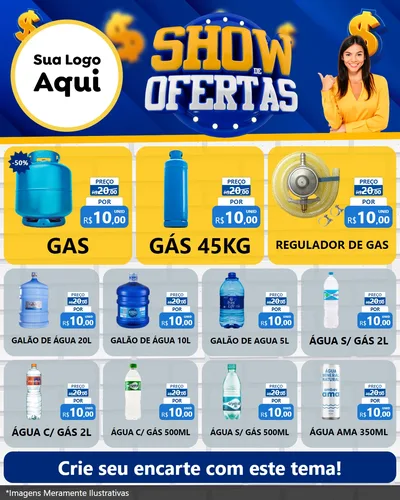 Modelo de Rede Social para Feed Instagram com o tema Show de Ofertas para Água e gás