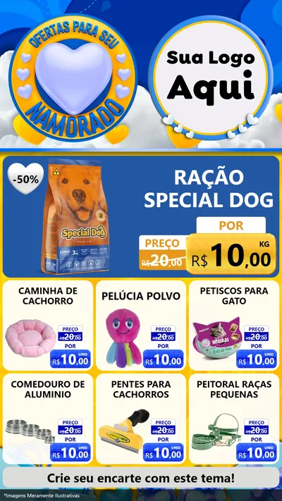 Modelo de Rede Social para Stories com o tema Ofertas Para Seu Namorado para Pet Shop