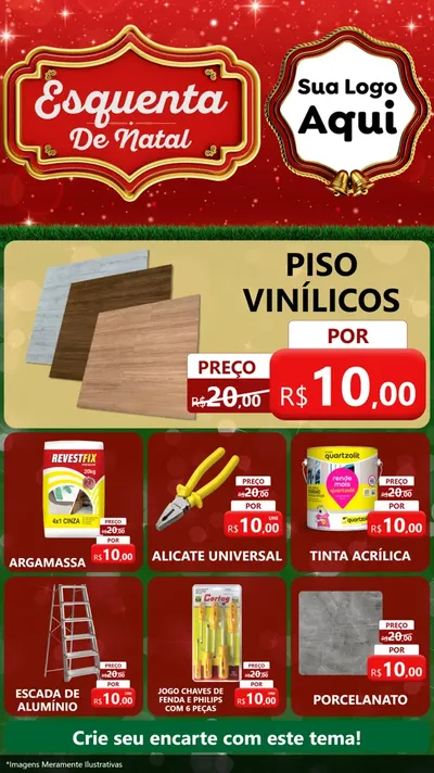 Modelo de Rede Social para Stories com o tema Esquenta de Natal para Material para Construção