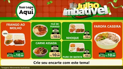 Modelo de TV para TV Horizontal com o tema Julho Imbatível para Restaurante
