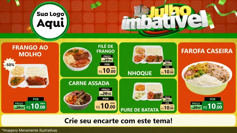 Modelo de TV para TV Horizontal com o tema Julho Imbatível para Restaurante