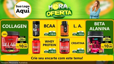 Modelo de TV para TV Horizontal com o tema Hora da Oferta para Suplementos alimentares