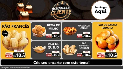 Modelo de TV para TV Horizontal com o tema Semana do Cliente para Padaria