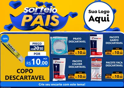 Modelo de Encarte para Encarte A4 Horizontal com o tema Sorteio Dia dos Pais para Embalagens