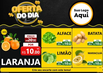 Modelo de Encarte para Encarte A4 Horizontal com o tema Oferta Do Dia para Hortifrúti
