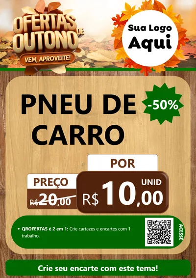 Modelo de Cartaz para Cartaz A4 Vertical com o tema Ofertas de Outono - Vem, Aproveite! para Auto peças