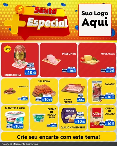 Modelo de Rede Social para Feed Instagram com o tema Sexta Mais Especial para Frios e Laticínios