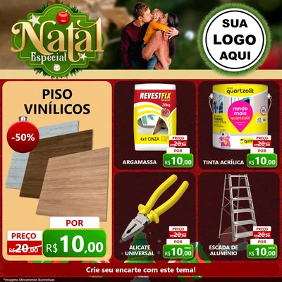 Modelo de Rede Social para Feed Facebook com o tema Natal Especial para Material para Construção