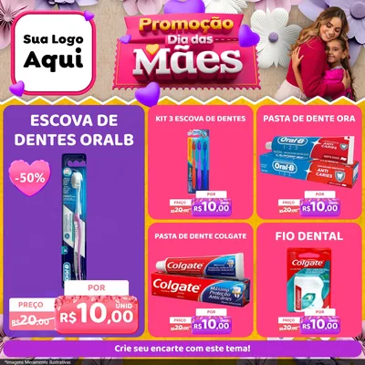Modelo de Rede Social para Feed Facebook com o tema Promoção Dia das Mães para Higiene Pessoal